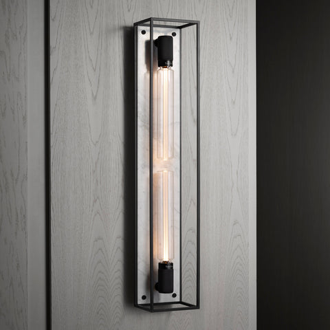 Caged Wall Light X-Large White Marble