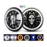HEAD LIGHTS-RGB Skull Head Lights-7 Inch