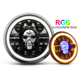 HEAD LIGHTS-RGB Skull Head Lights-7 Inch